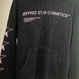 Jeffree Star Black Hoodie with Pink Logo